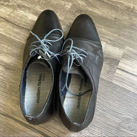 Modern Fiction Adamson Perforated Cap Oxford Lace Up Dress Shoes - Picture 6 of 14